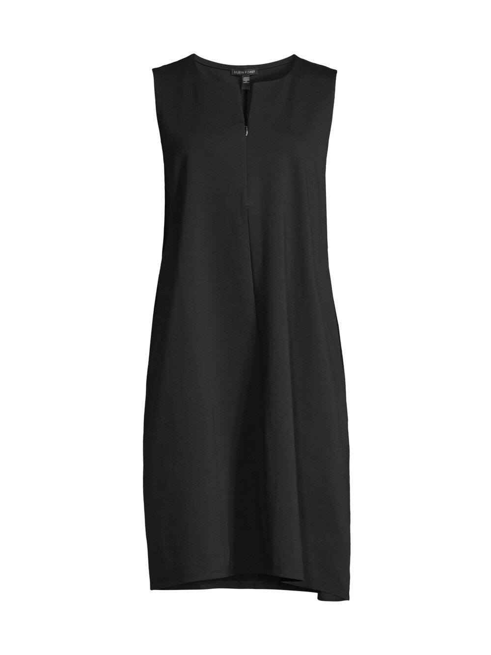 

Платье-футляр без рукавов на молнии спереди Eileen Fisher, черный