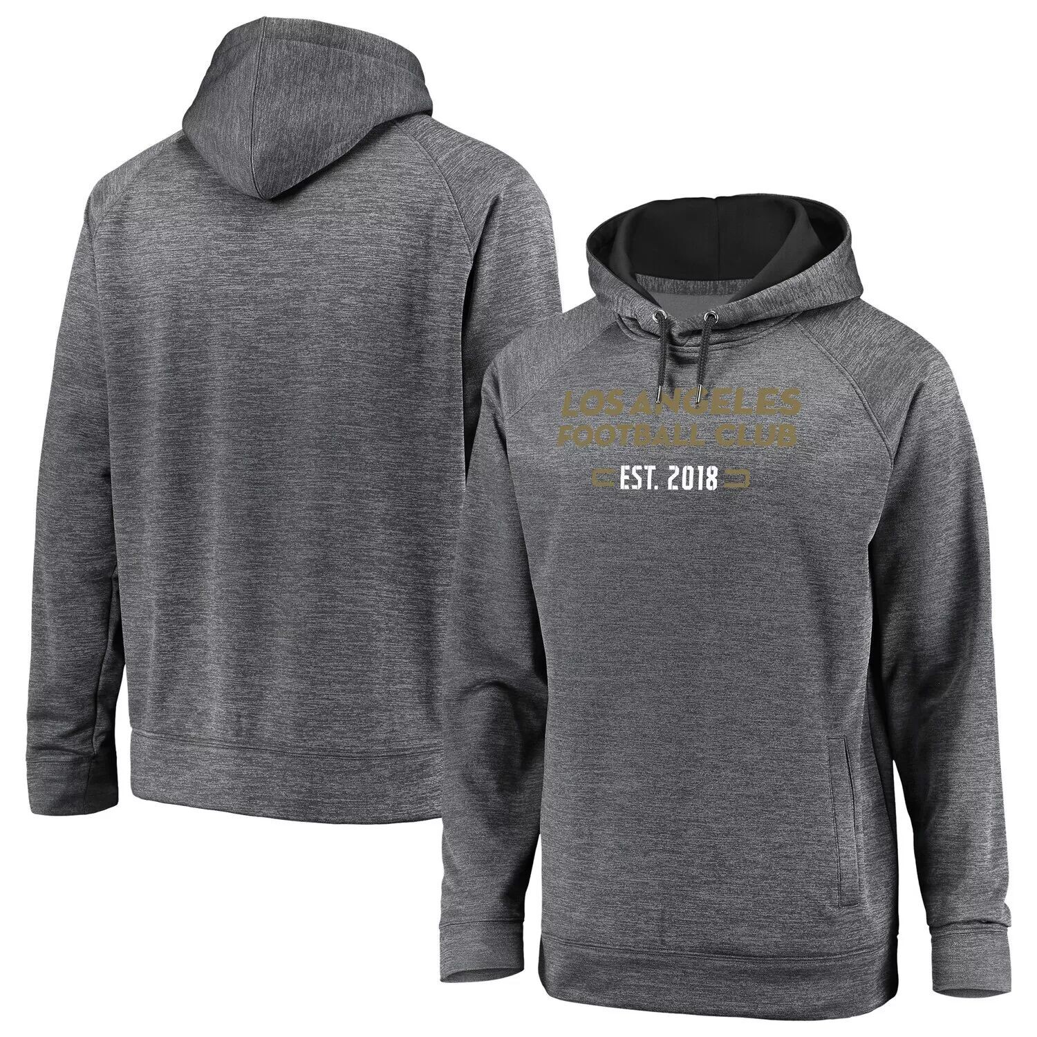 

Мужской пуловер с капюшоном Fanatics Branded Grey LAFC Battle Charged реглан