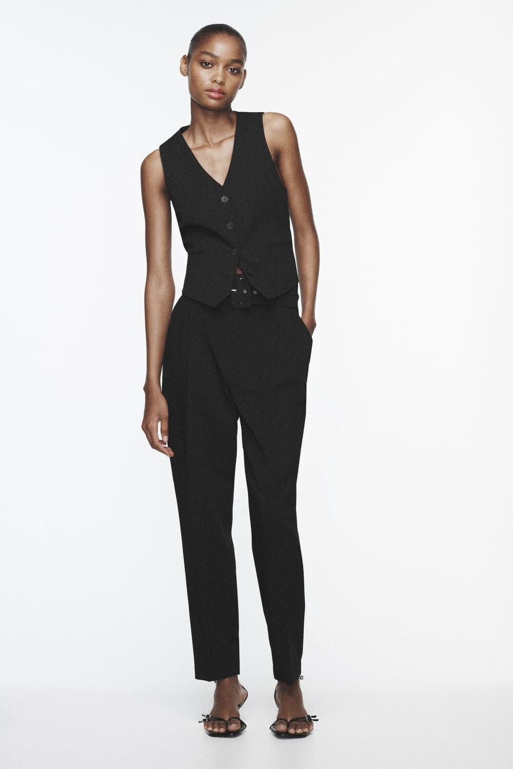 

Брюки на подкладке ZARA, черный