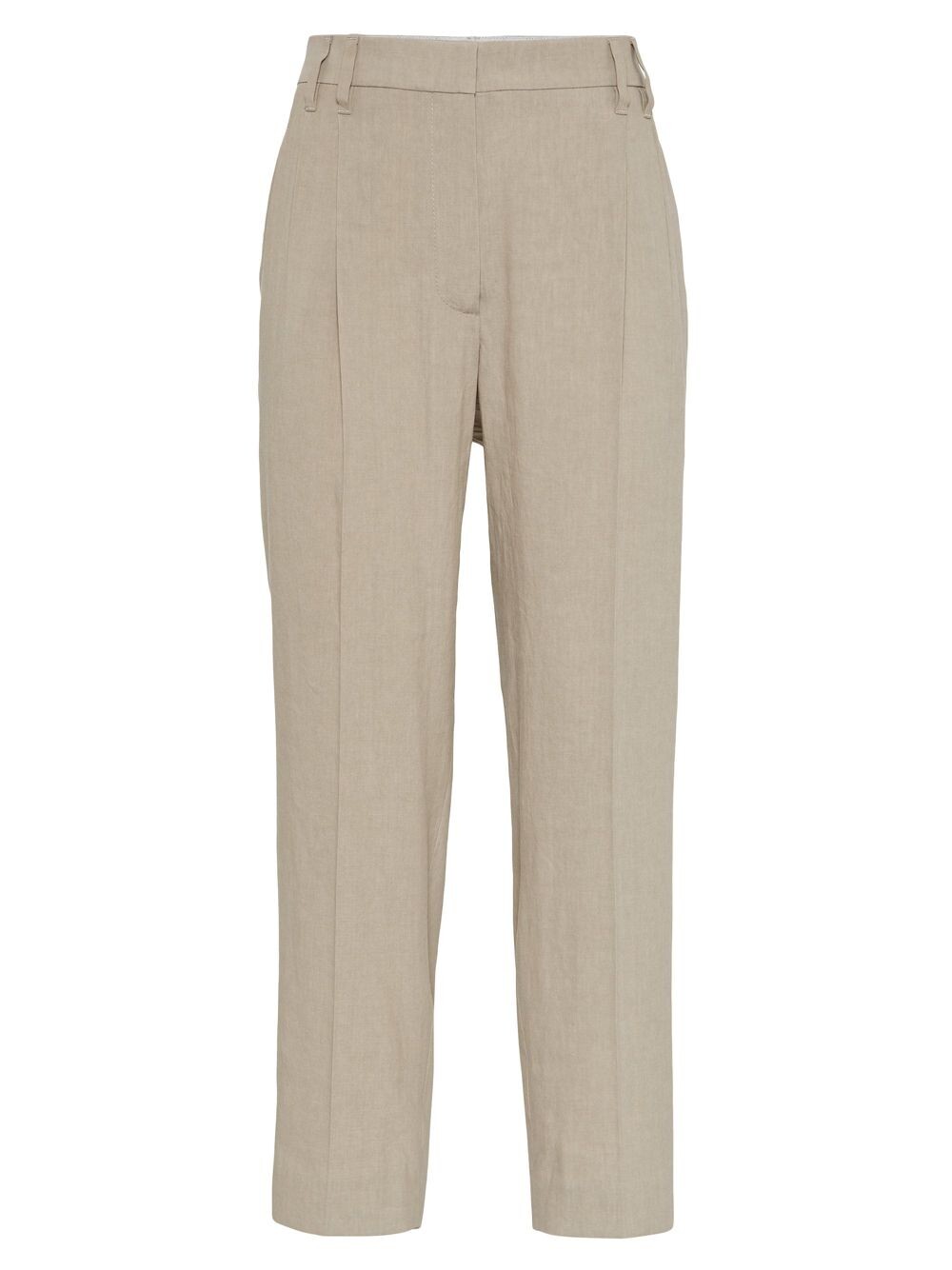 

Брюки Comfort Fluid Linen с напуском и монили Brunello Cucinelli, бежевый