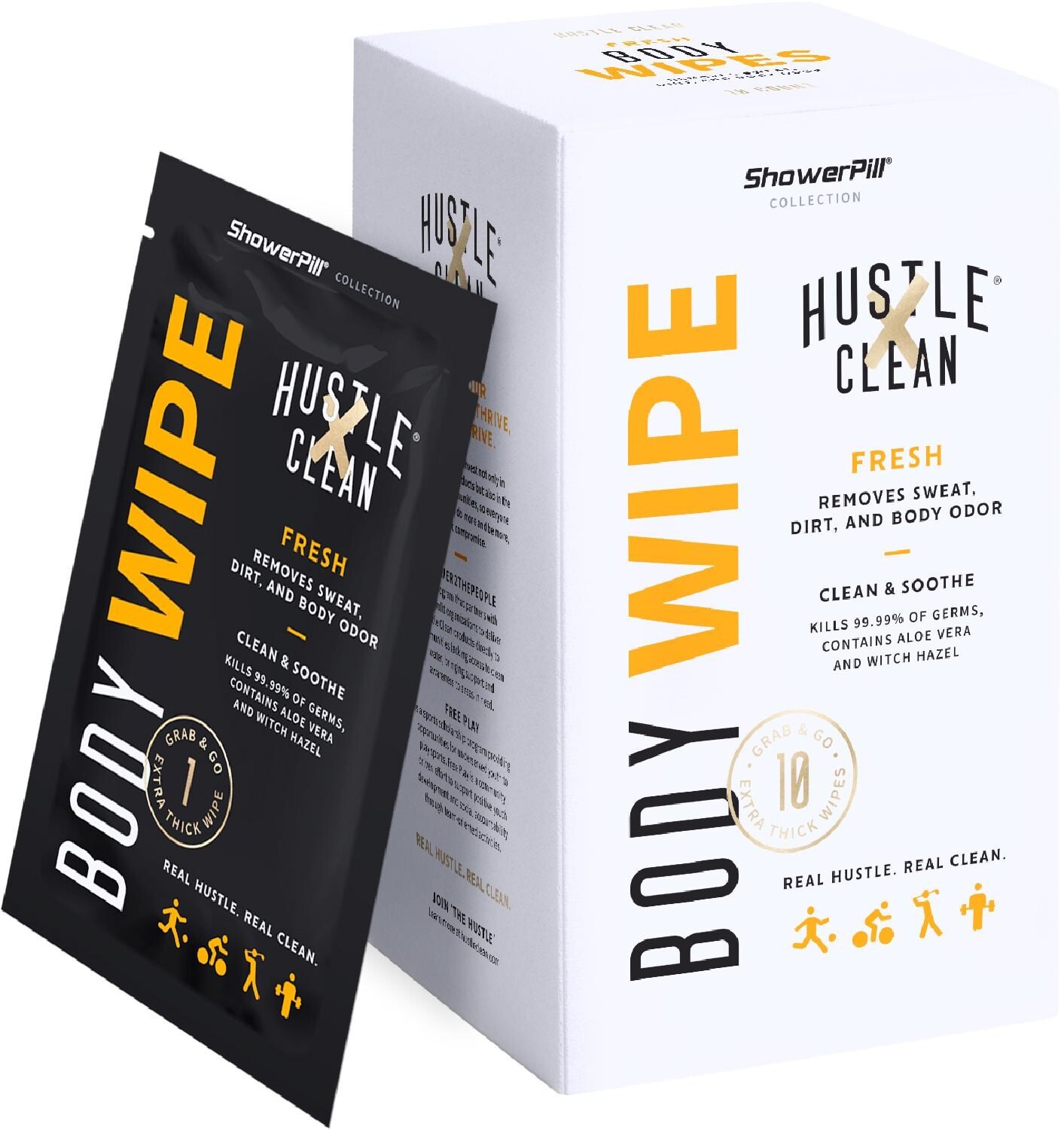 

Влажные салфетки для тела Hustle Clean, белый