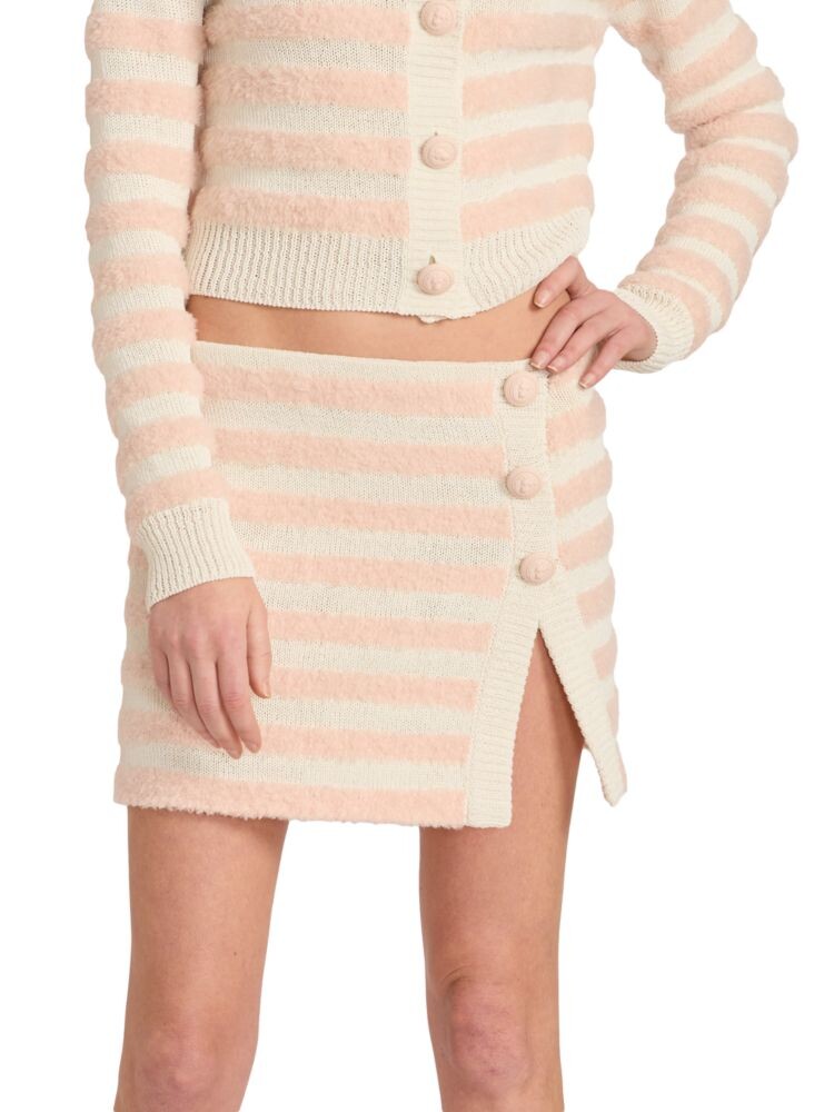 

Мини-юбка с запахом и пышной полоской из смесовой шерсти Balmain, цвет Beige Rose