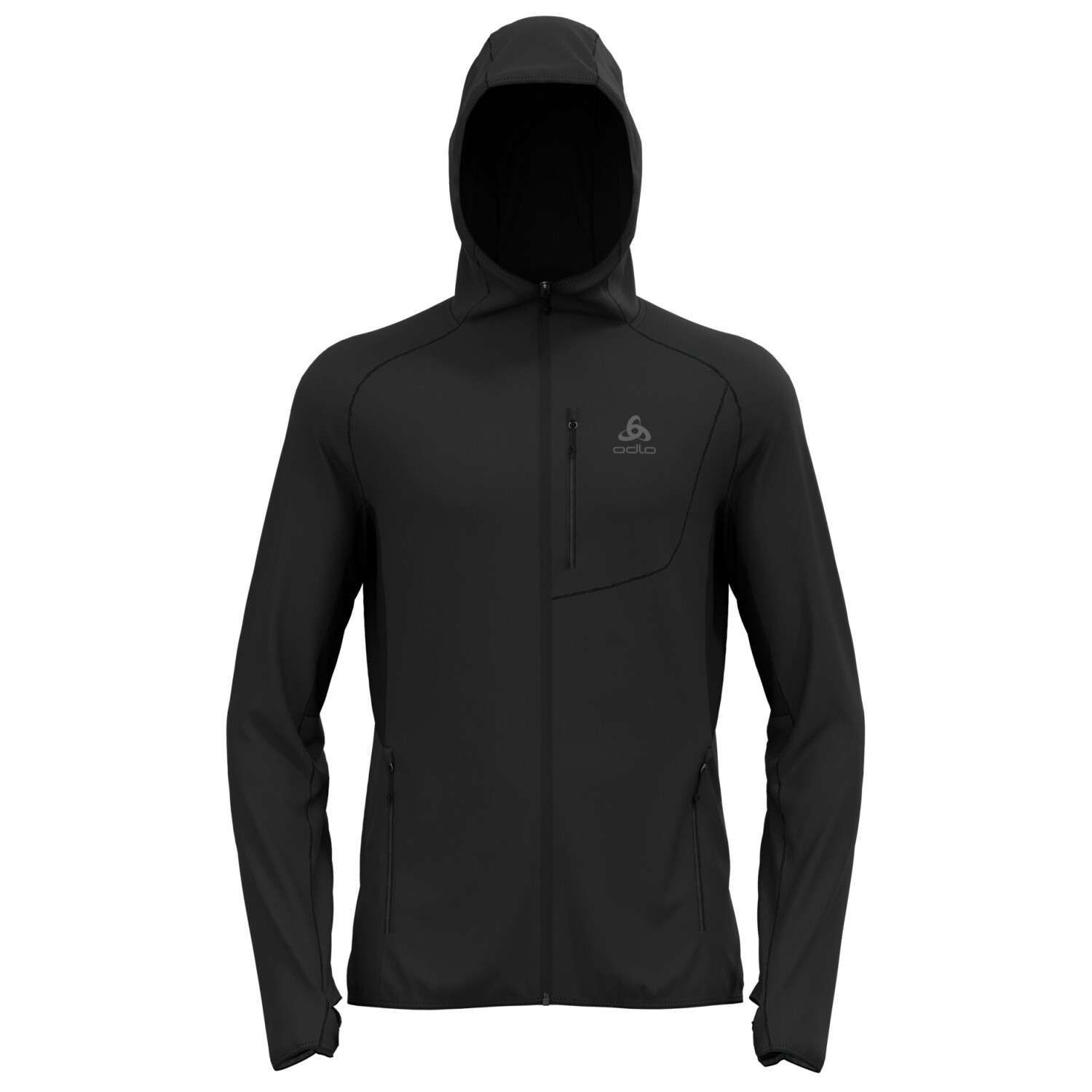 

Лонгслив из мериноса Odlo Ascent Micro PW 125 Mid Layer Hoody Full Zip, черный