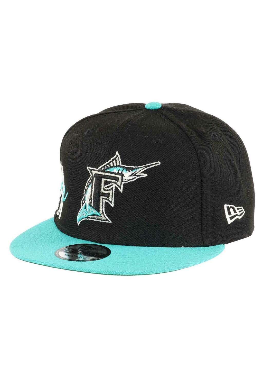 

Бейсболка FLORIDA MARLINS SIDEFONT BLACK / 9FIFTY SNAPBACK New Era, цвет turquoise