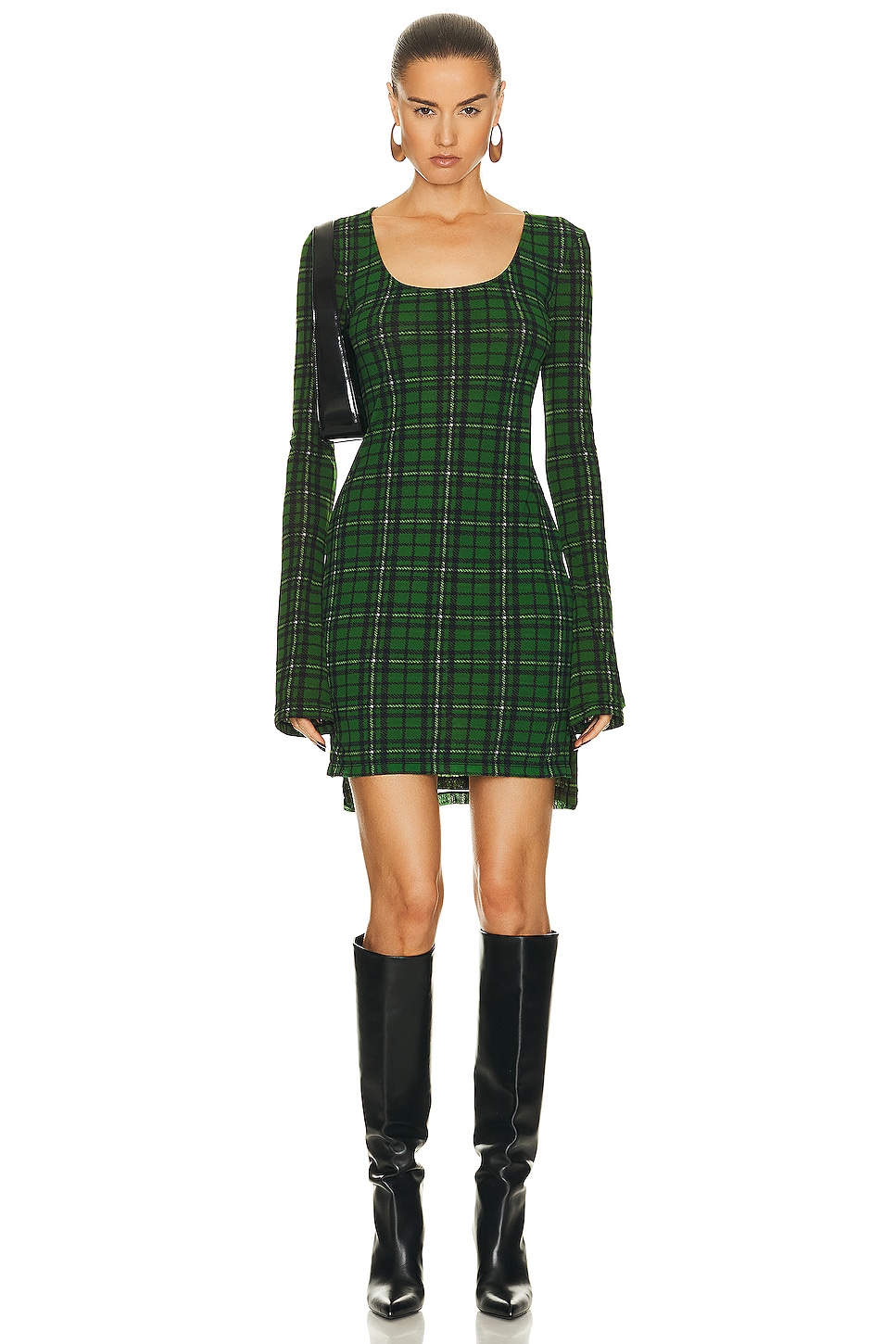 

Платье мини Priscavera Long Sleeve, цвет Green Tartan