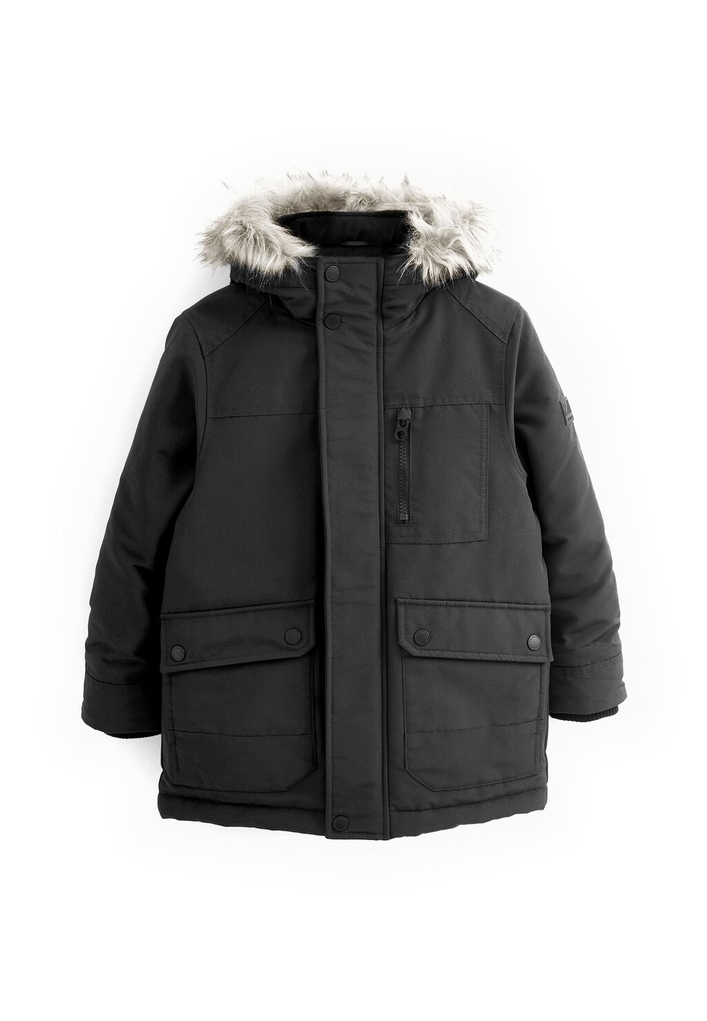 

Парка SHOWER RESISTANT FAUX FUR PARKA Next, черный
