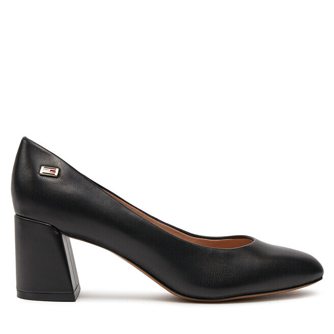 

Туфли Tommy Hilfiger Th Leather Mid Heel Block Pump FW0FW07716 Black BDS, черный