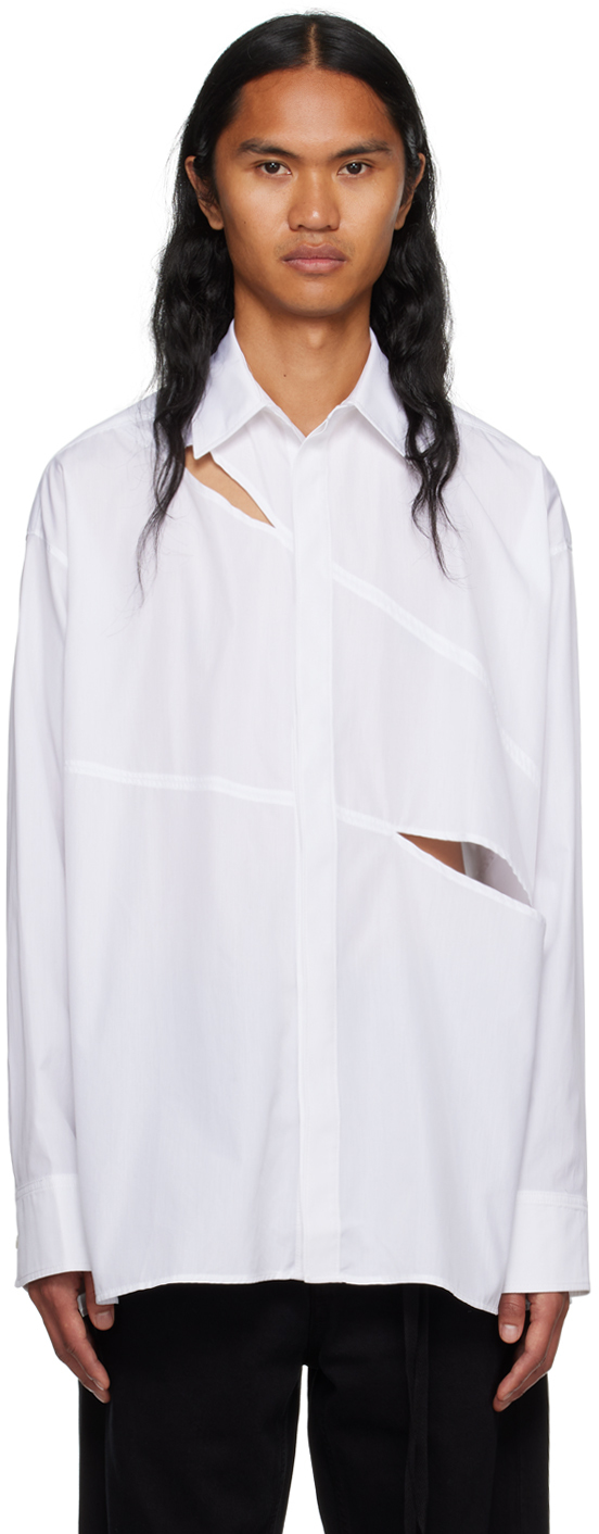 Белая рубашка с разрезом LGN Louis Gabriel Nouchi
