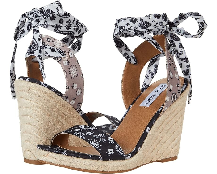 Туфли Steve Madden Implore Wedge Sandal, черный мульти