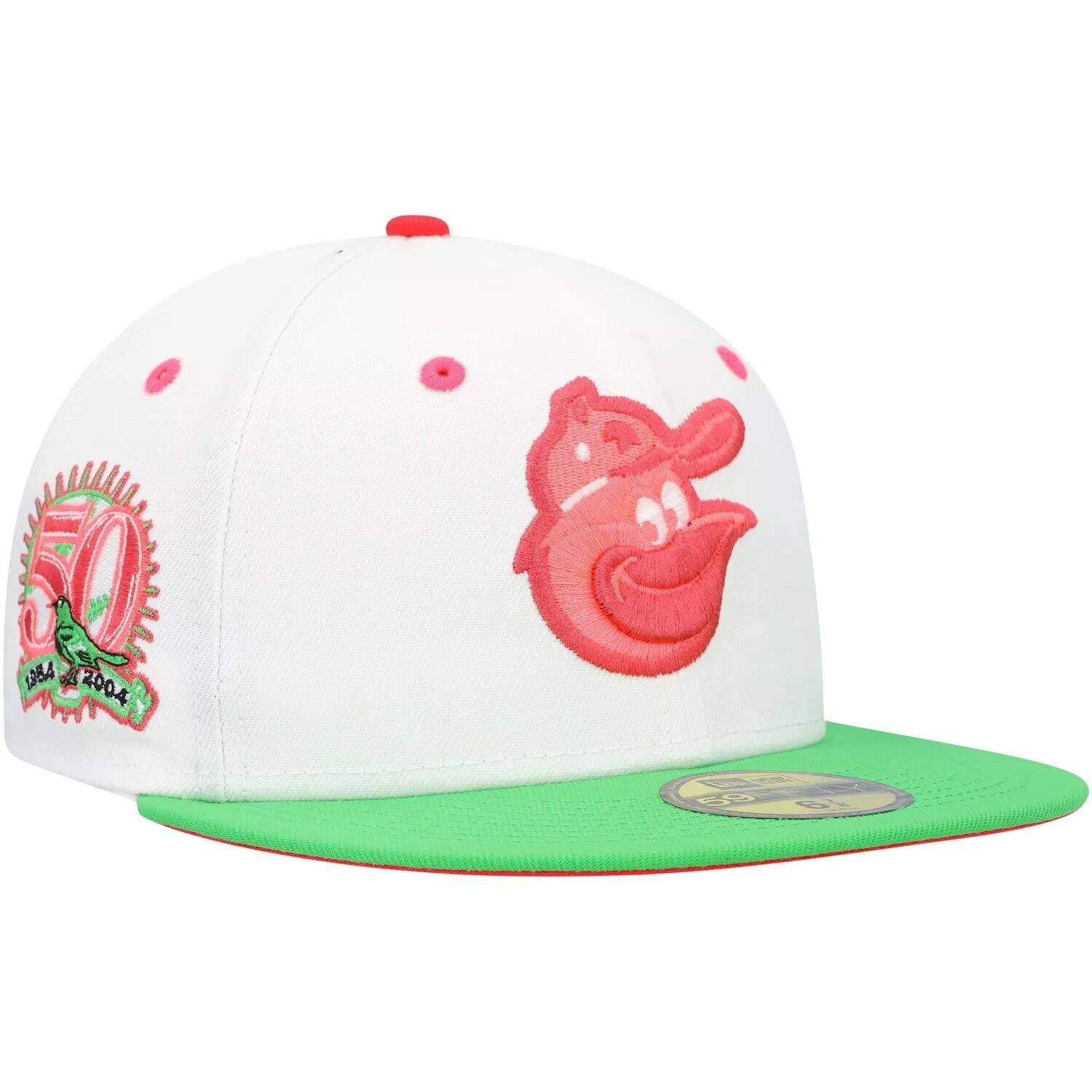

Мужская облегающая шляпа New Era белого/зеленого цвета Baltimore Orioles 50th Anniversary Watermelon Lolli 59FIFTY