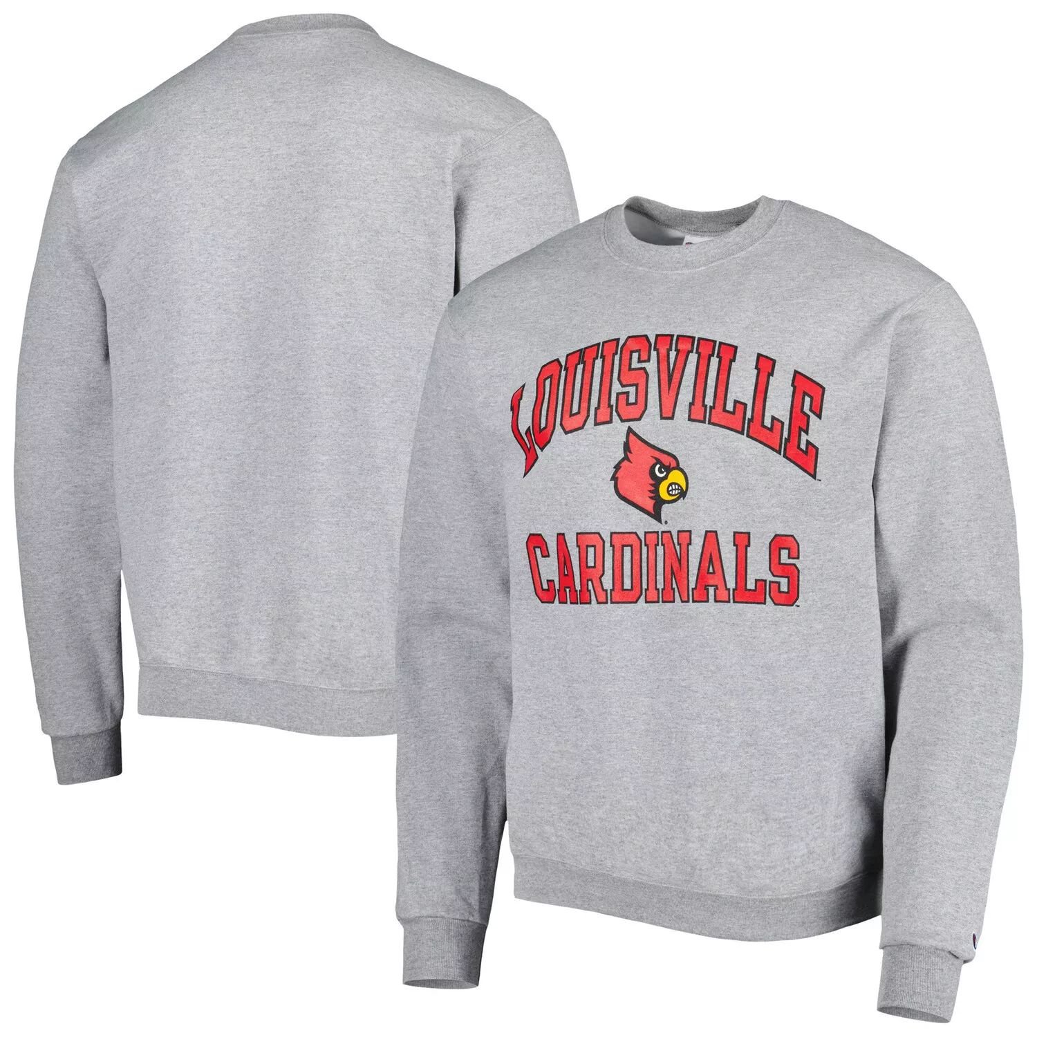 

Мужской пуловер с высоким мотором Heather Grey Louisville Cardinals Champion