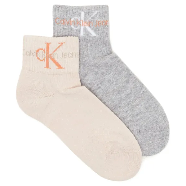 

Комплект из 2 носков ckj в четверть четверти Calvin Klein, серый