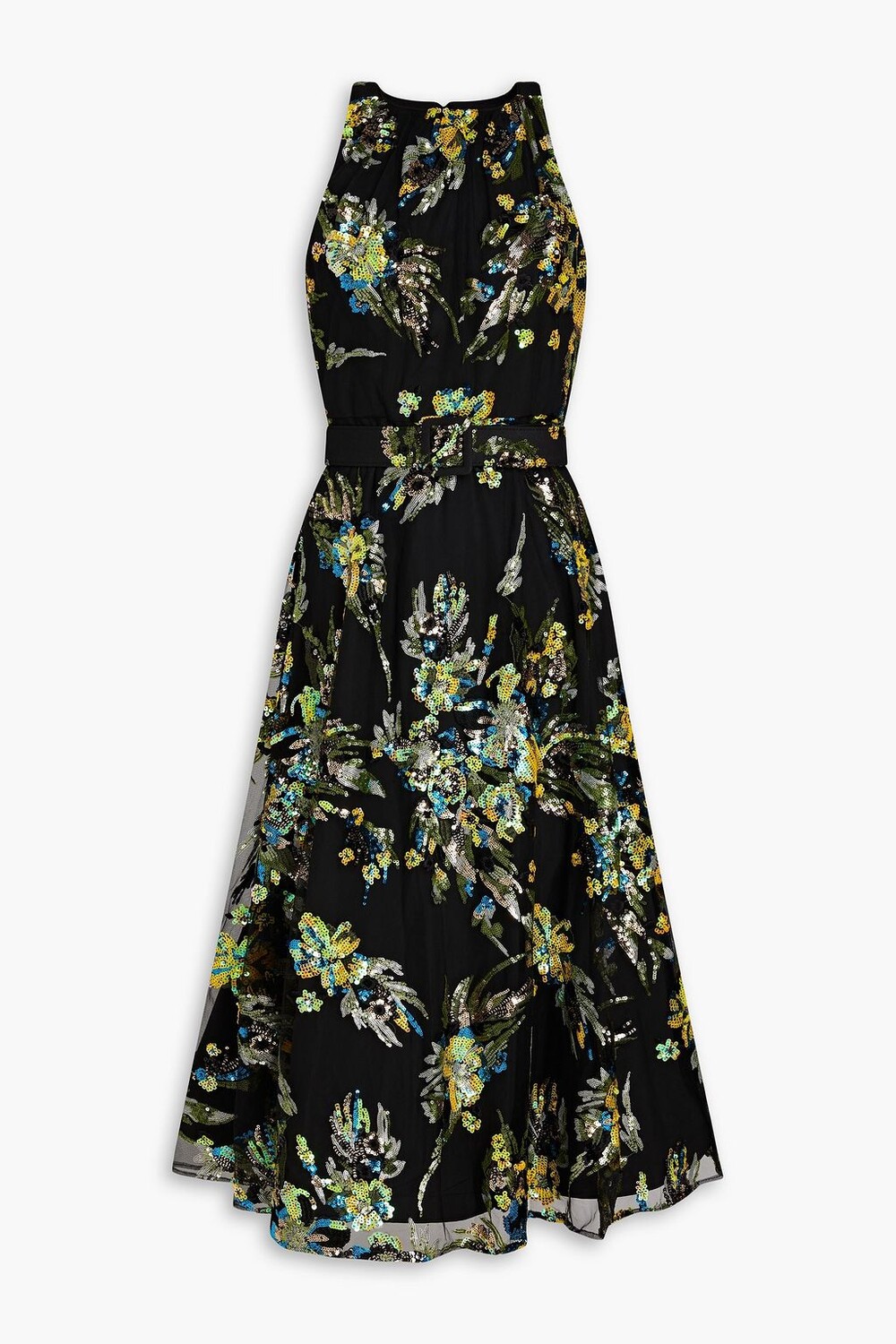 

Платье миди из тюля с декором и поясом BADGLEY MISCHKA, черный