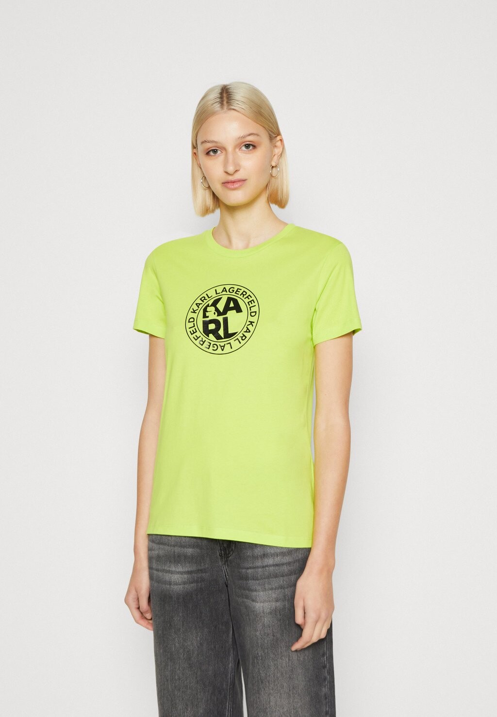 

Футболка с принтом BIG LOGO Karl Lagerfeld Jeans, цвет lime punch