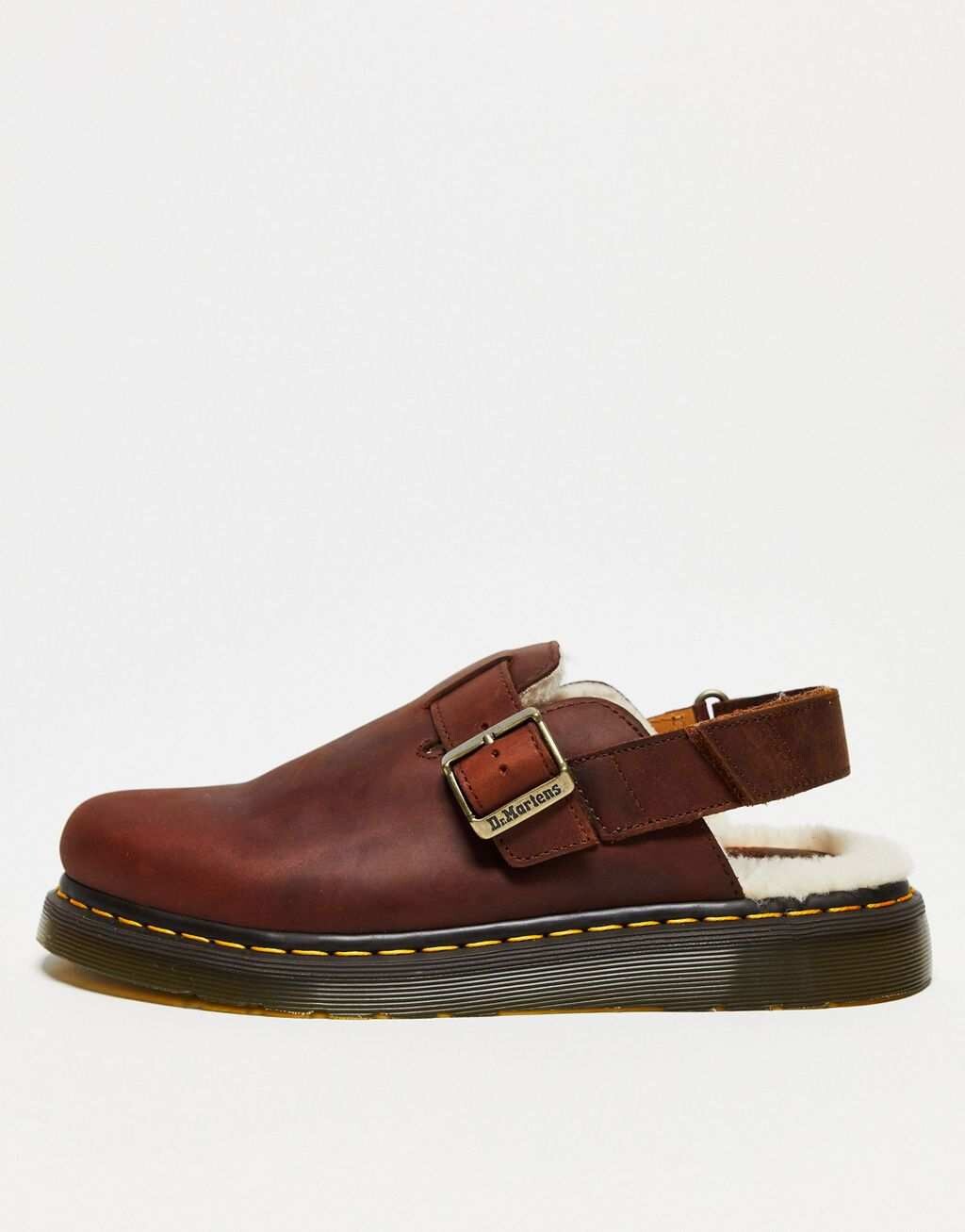 

Светло-коричневые кожаные мюли Dr Martens Jorge ii на меховой подкладке