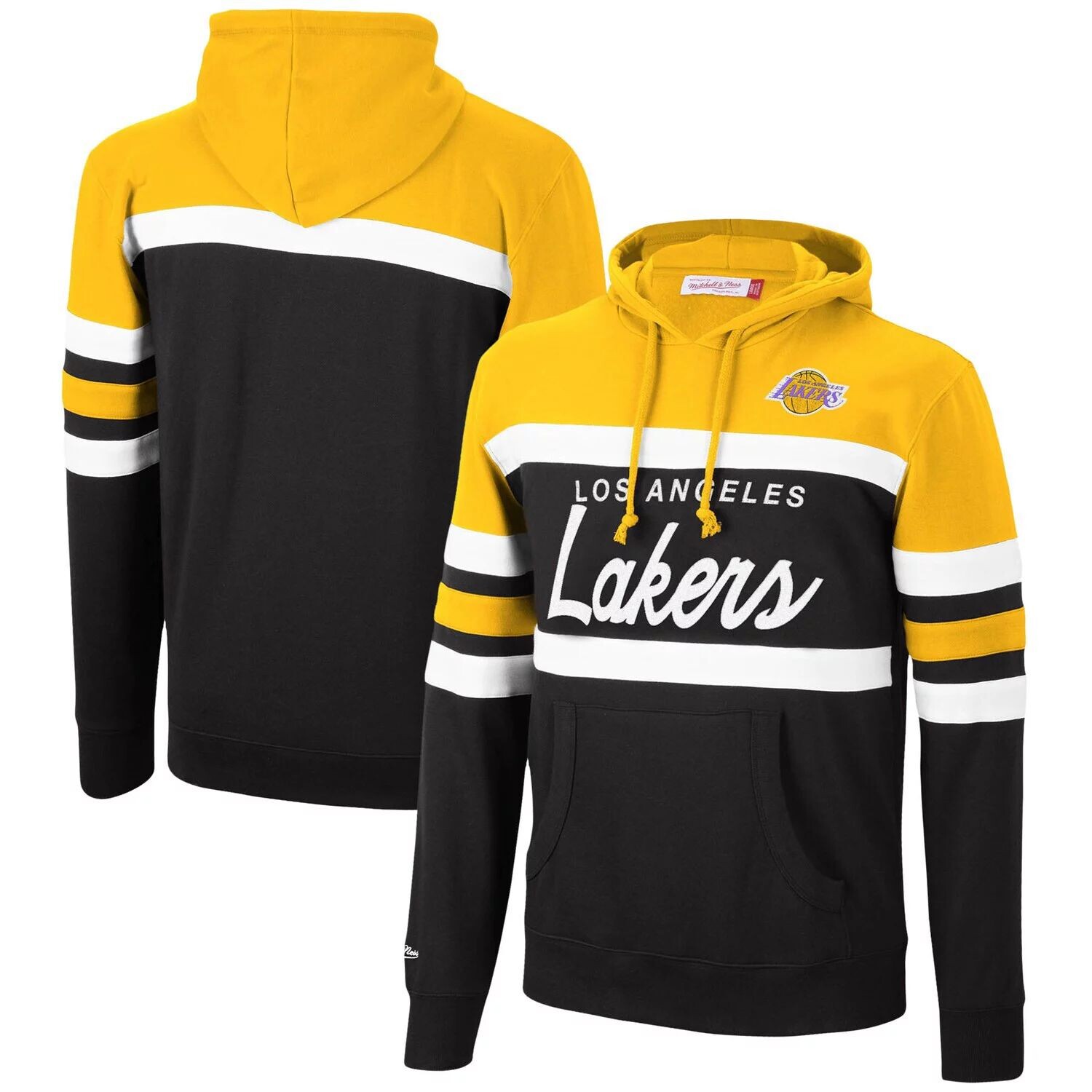

Мужская толстовка с капюшоном для главного тренера Mitchell & Ness Gold/Black Los Angeles Lakers Head Coach