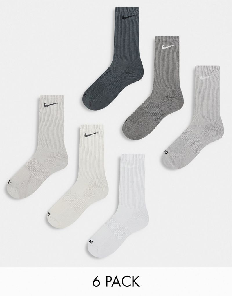 

Серые 6 пар спортивных носков Nike Everyday Cushioned Plus