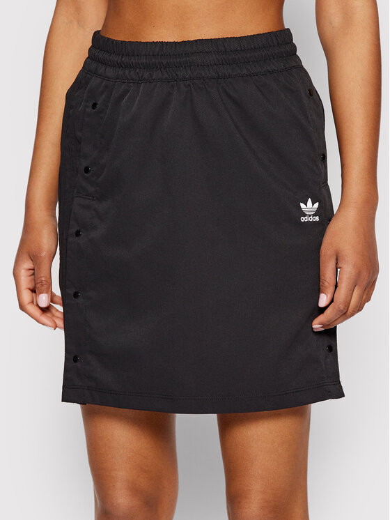 Юбка трапециевидной формы свободного кроя Adidas, черный цена и фото