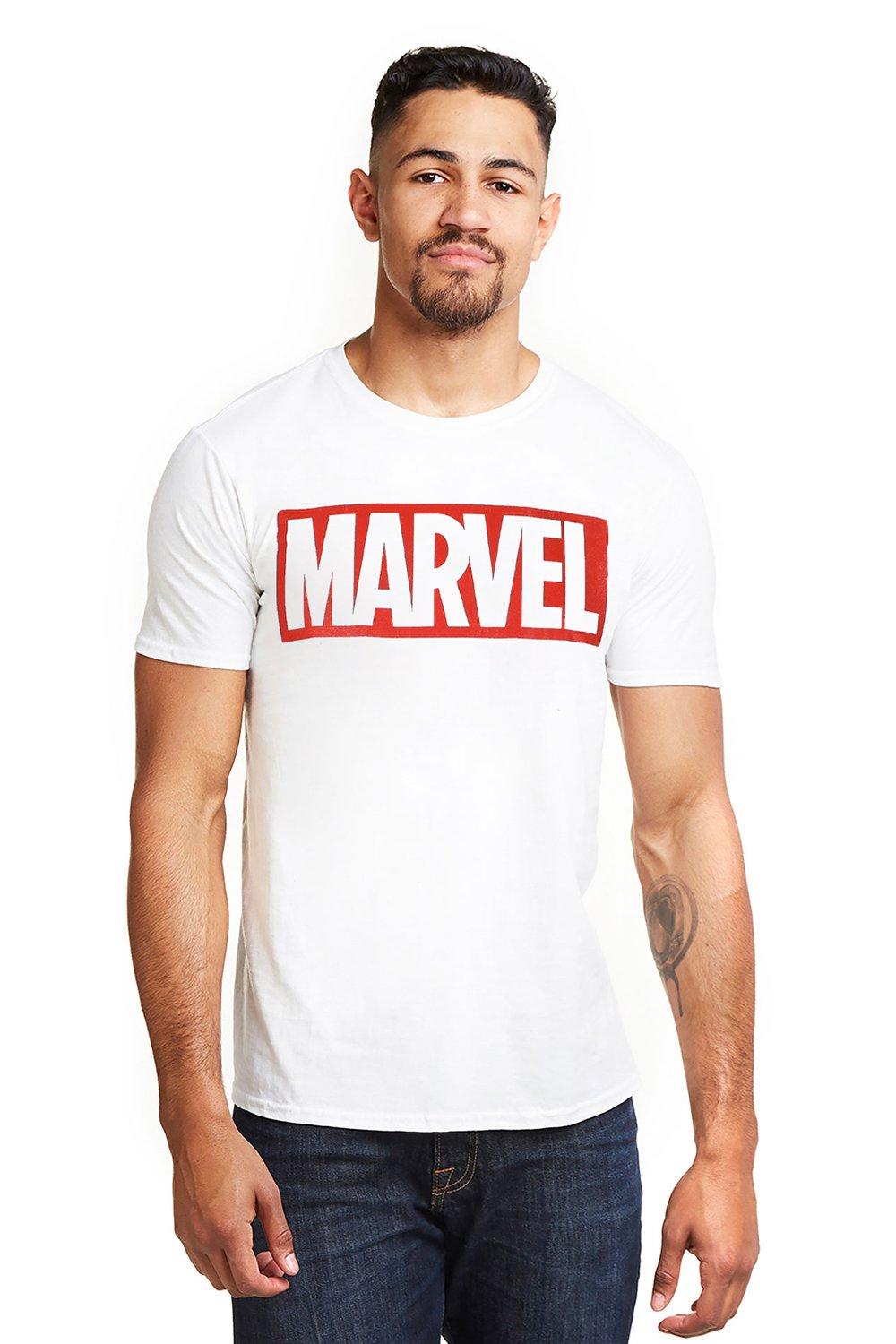 хлопковая футболка с логотипом box marvel белый Хлопковая футболка с логотипом Core Marvel, белый