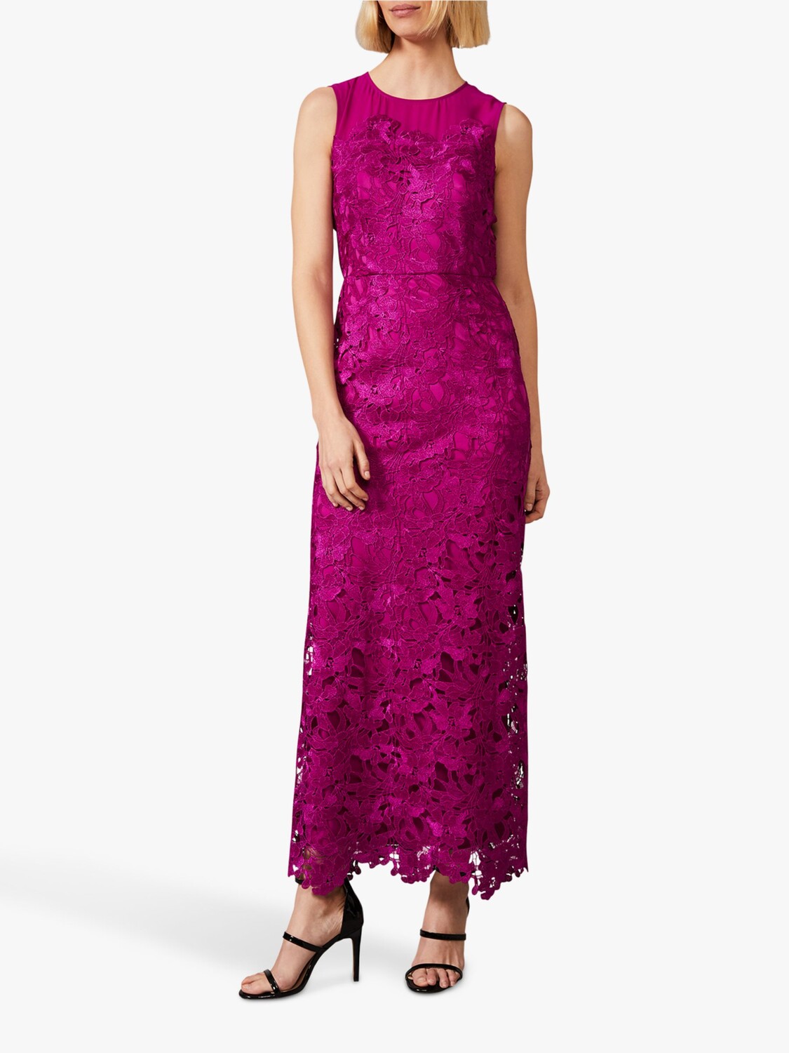 

Кружевное платье макси Phase Eight Bessie, фуксия