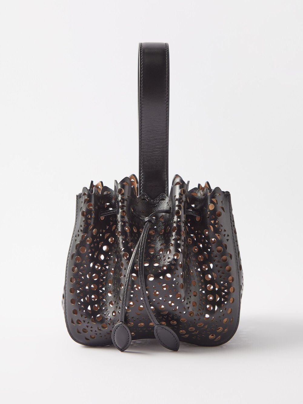 

Клатч-ведро rose marie из перфорированной кожи ALAÏA, черный