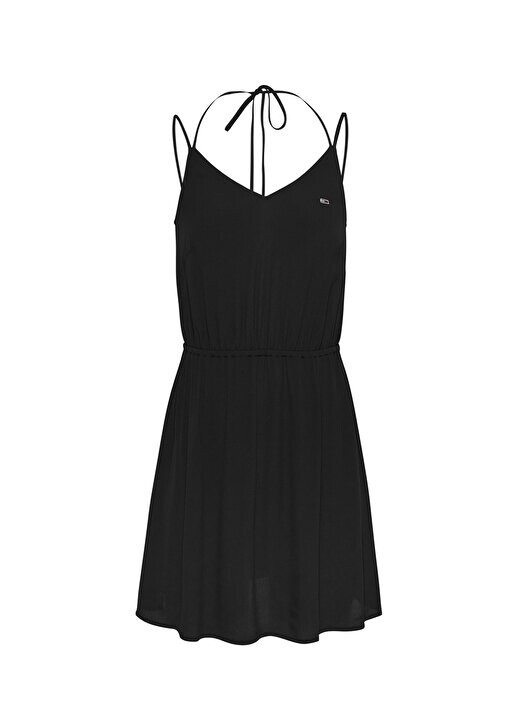 

Простое черное короткое женское платье с V-образным вырезом TJW ESSENTIAL STRAPPY DRESS Tommy Jeans, черный