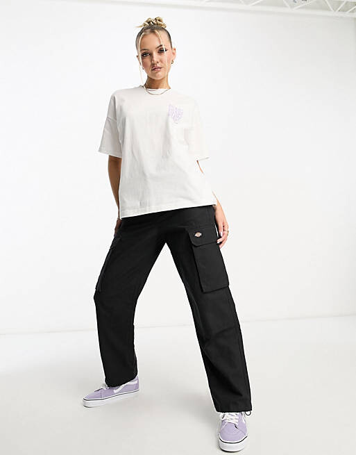 

Белая футболка Dickies Creswell с волнистым принтом на спине