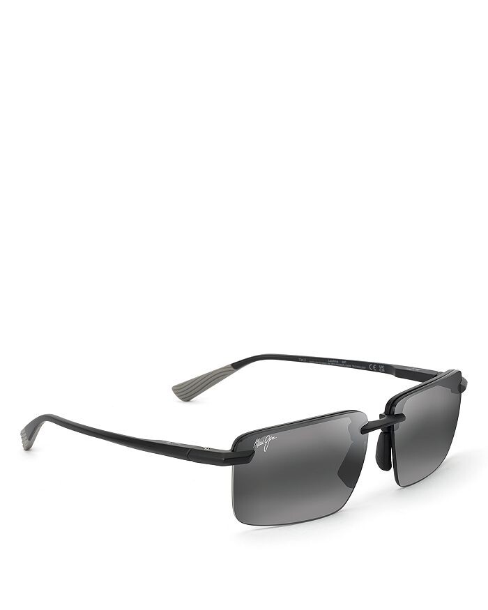 

Прямоугольные солнцезащитные очки без оправы Maui Jim Laulima, 61 мм, черный