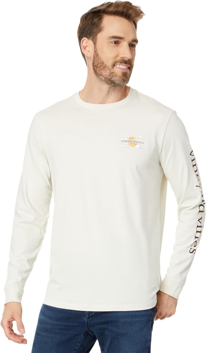 

Осенняя футболка с длинными рукавами Dock Path Vineyard Vines, цвет Stone