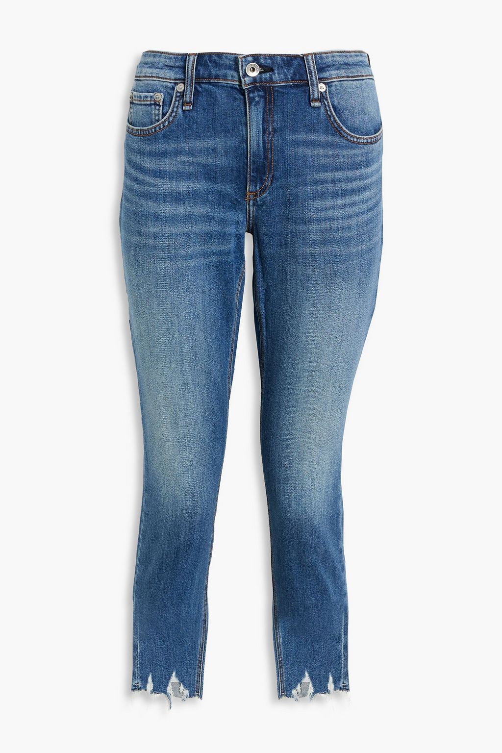 Укороченные джинсы скинни Cate со средней посадкой RAG & BONE, синий