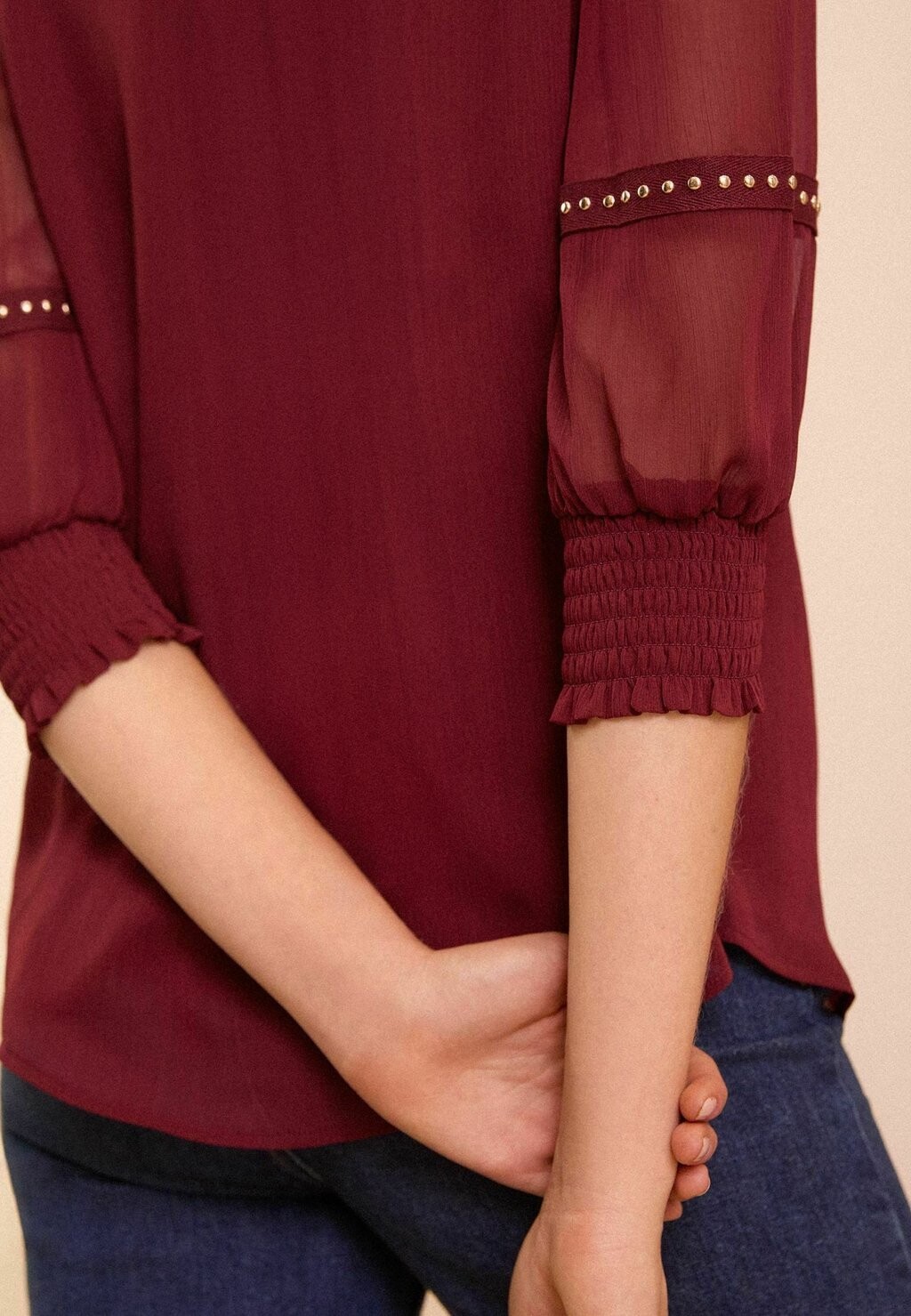 

Блуза V NECK 3/4 SLEEVE HARDWARE REGULAR FIT Love & Roses, красный