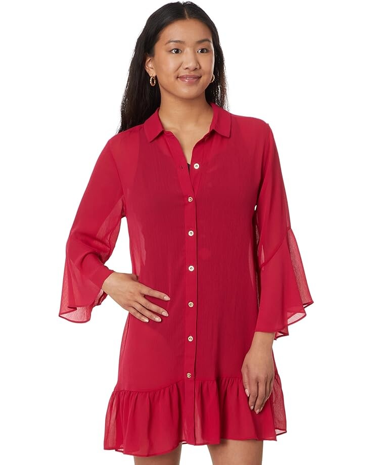 

Платье Lilly Pulitzer Linley Collared Coverup, красный