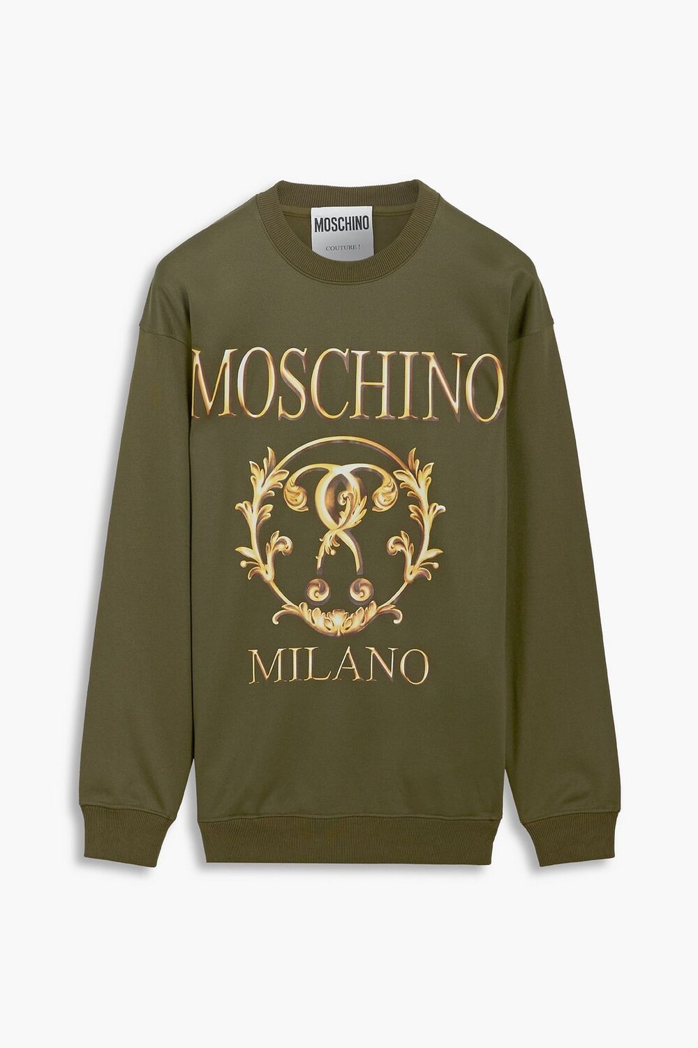 

Толстовка из технического джерси с принтом MOSCHINO, зеленый
