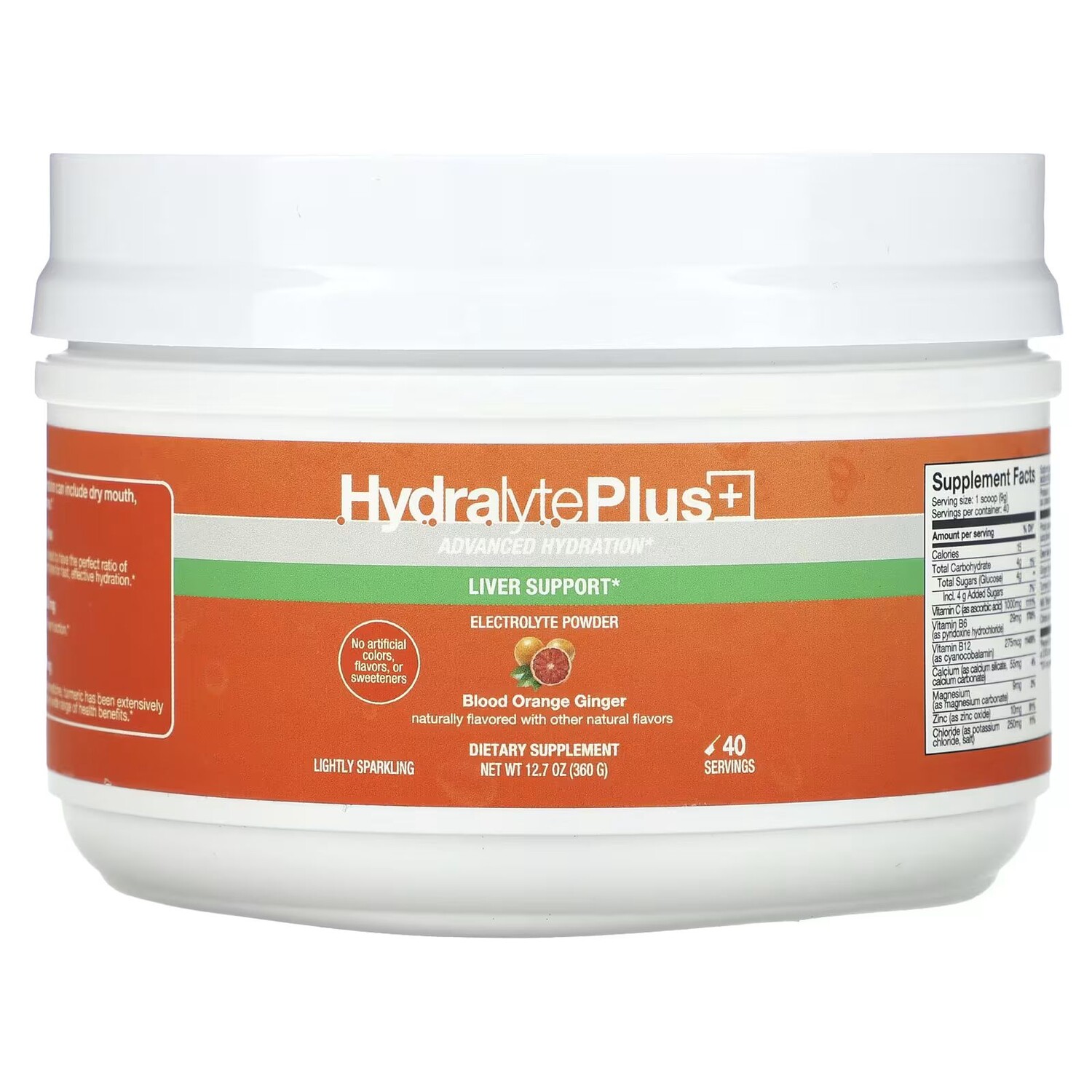 

Plus+, Улучшенное увлажнение, красный апельсин и имбирь, 12,7 унции (360 г) Hydralyte