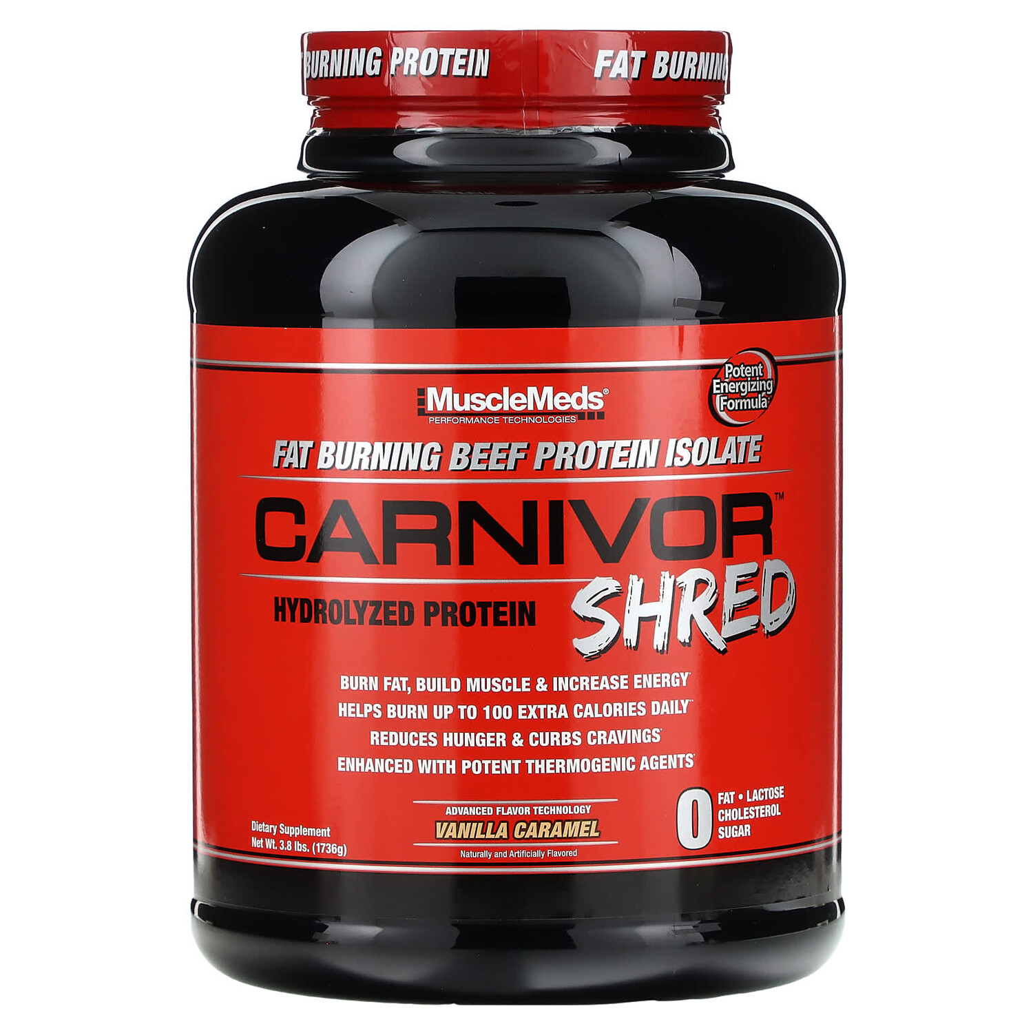 

Carnivor Shred, гидролизованный протеин, ванильная карамель, 1736 г (3,8 фунта), MuscleMeds