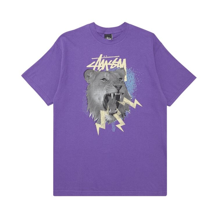 Футболка Stussy Pop Lion 'Purple', фиолетовый