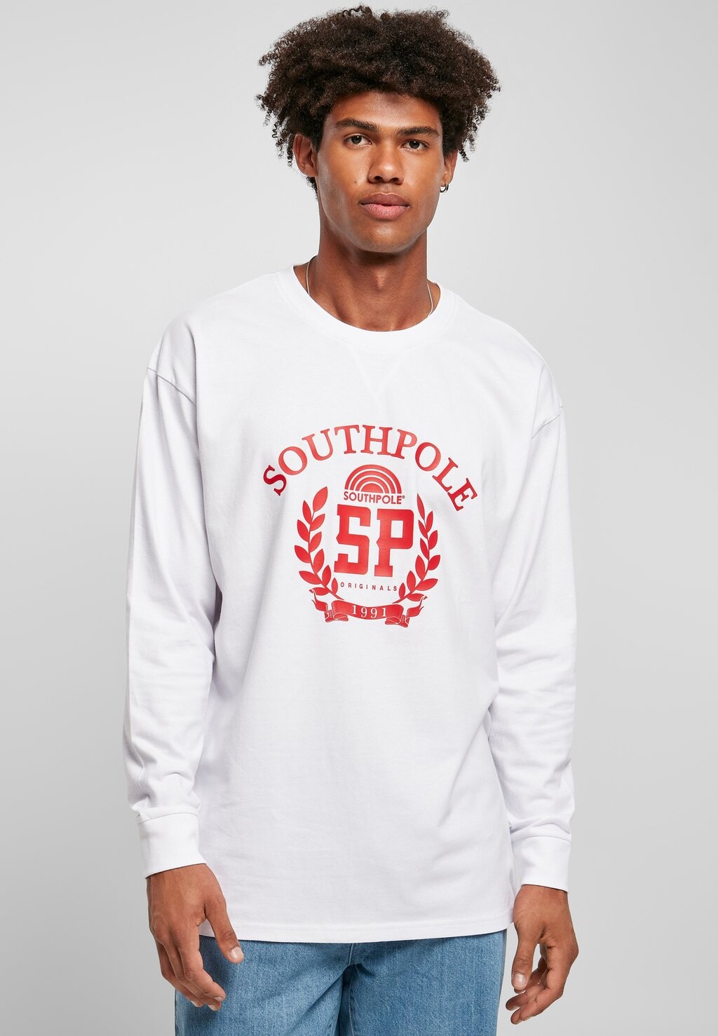 цена Рубашка с длинным рукавом SOUTHPOLE HERREN SOUTHPOLE COLLEGE LONGSLEEVE, цвет white