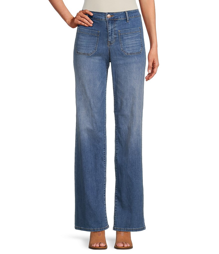 Прямые широкие джинсы Nurture by Westbound со средней посадкой, синий