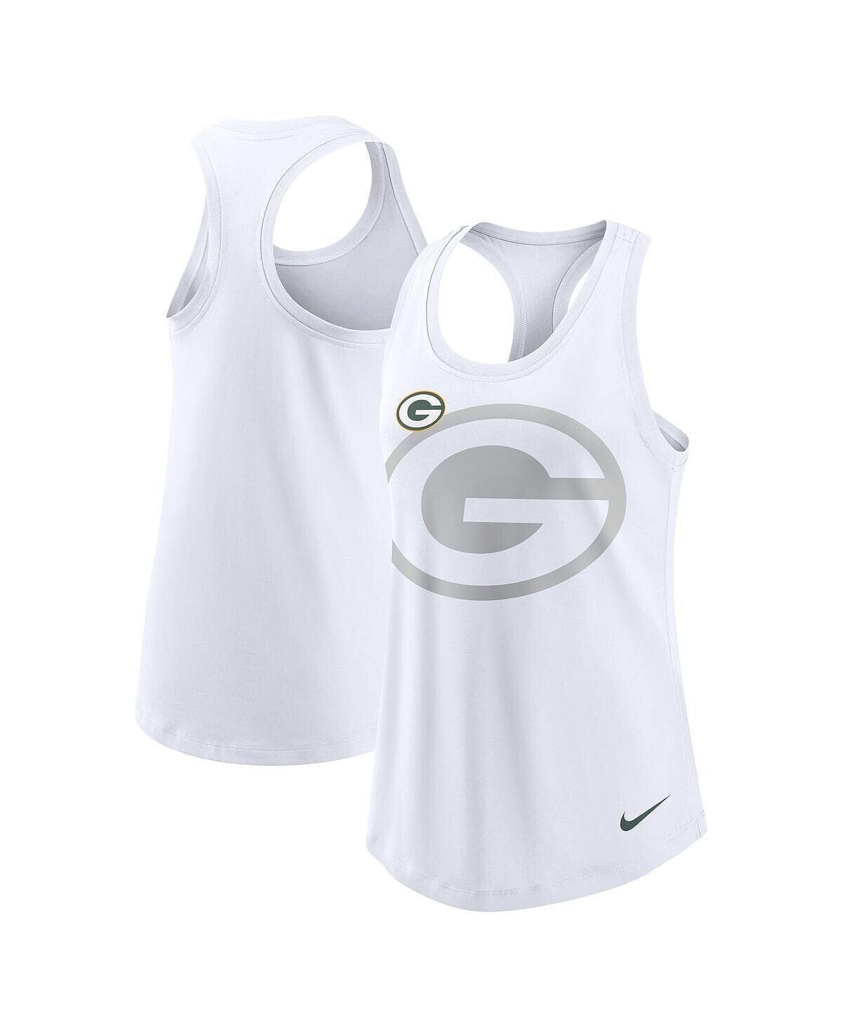 

Женская белая майка Green Bay Packers Tri-Blend с круглым вырезом-борцовкой Nike, белый