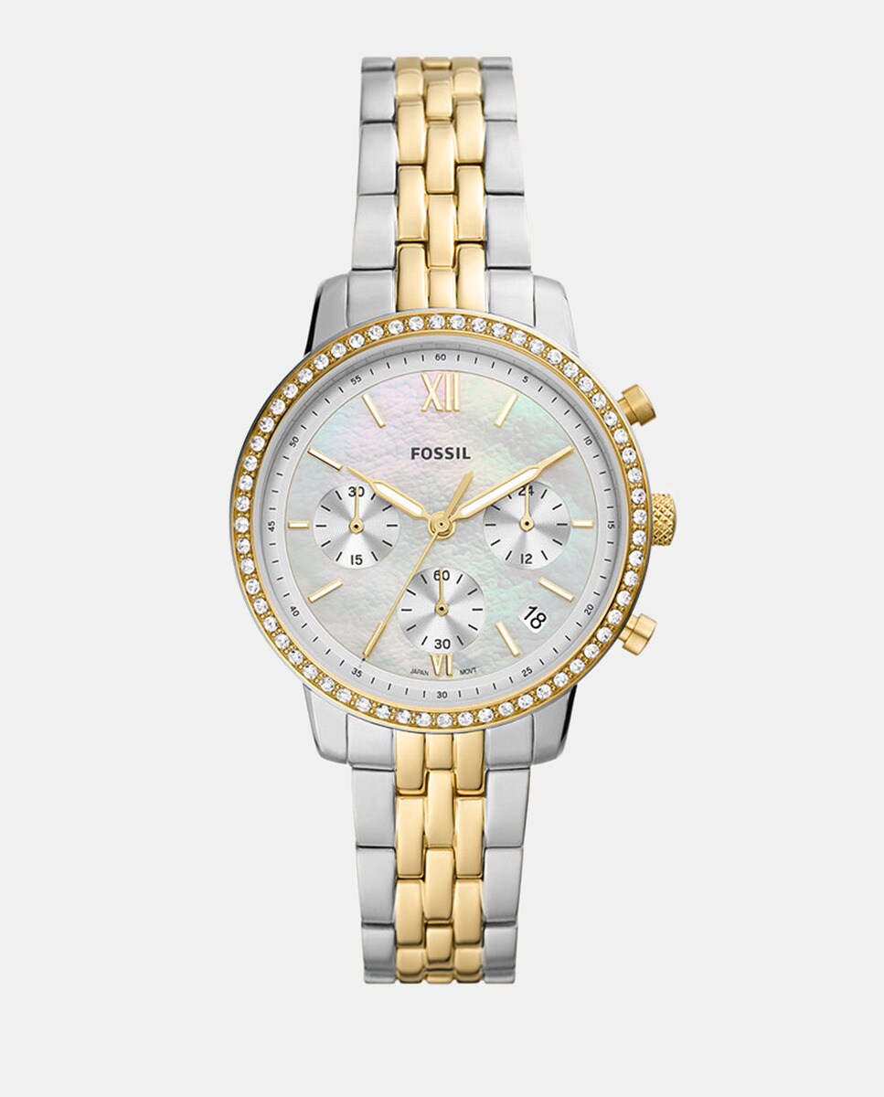 цена Двухцветные женские часы с хронографом из стали Neutra ES5216 Fossil, мультиколор