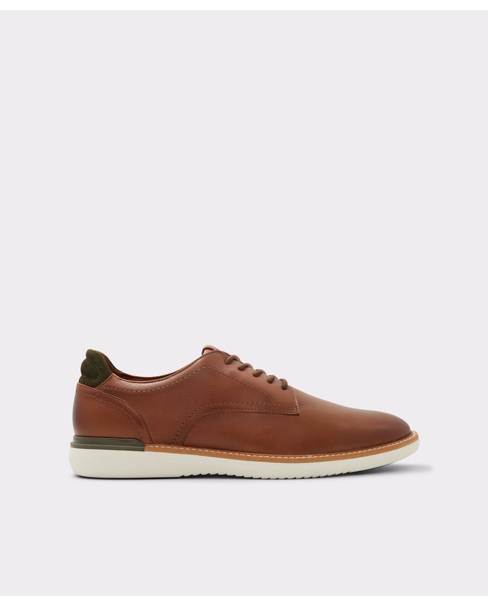 

Мужские коричневые кожаные кроссовки с круглым носком Aldo, коричневый