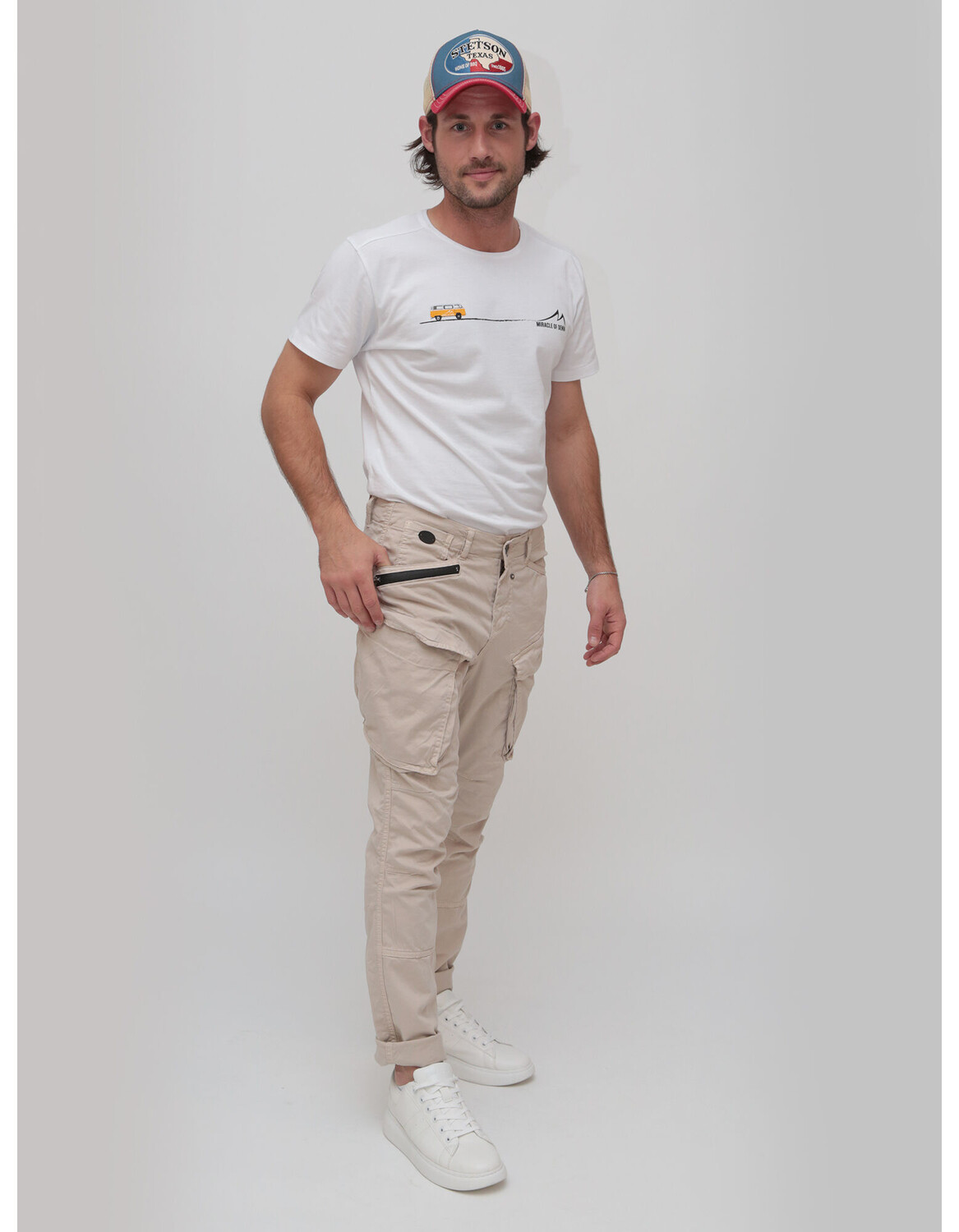

Брюки чинос miracle of denim Cargohose Elias Cargo, цвет Bone