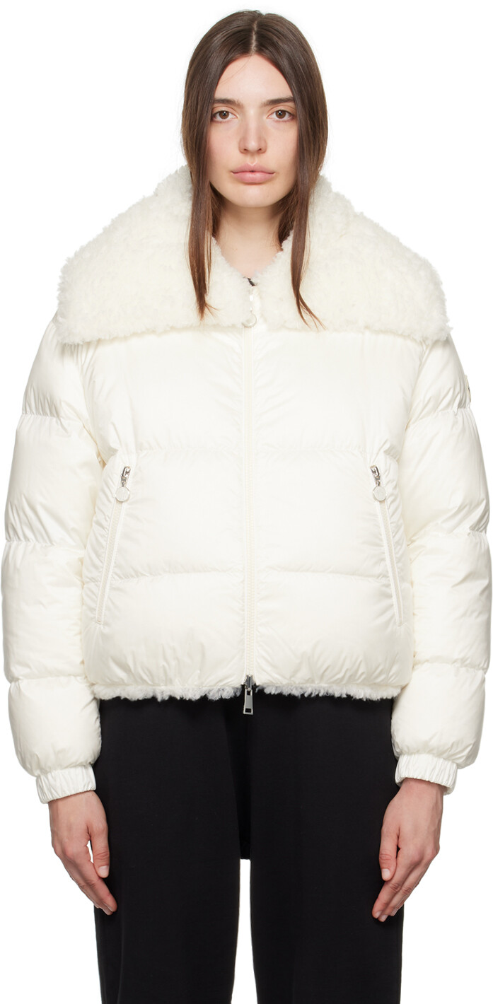 

Белый двусторонний пуховик Moncler Murray