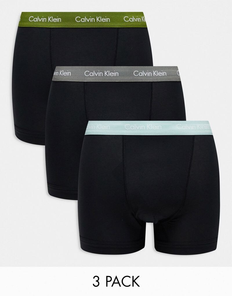 

Комплект из трех плавок черного цвета с цветным поясом Calvin Klein