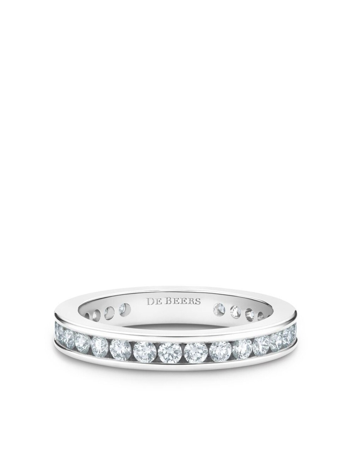 

Платиновое кольцо Channel с бриллиантами De Beers Jewellers, серебряный