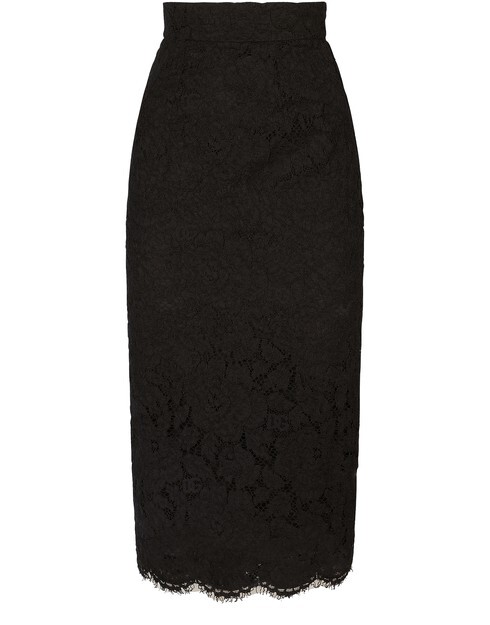 

Юбка миди из фирменного эластичного кружева Dolce & Gabbana, черный