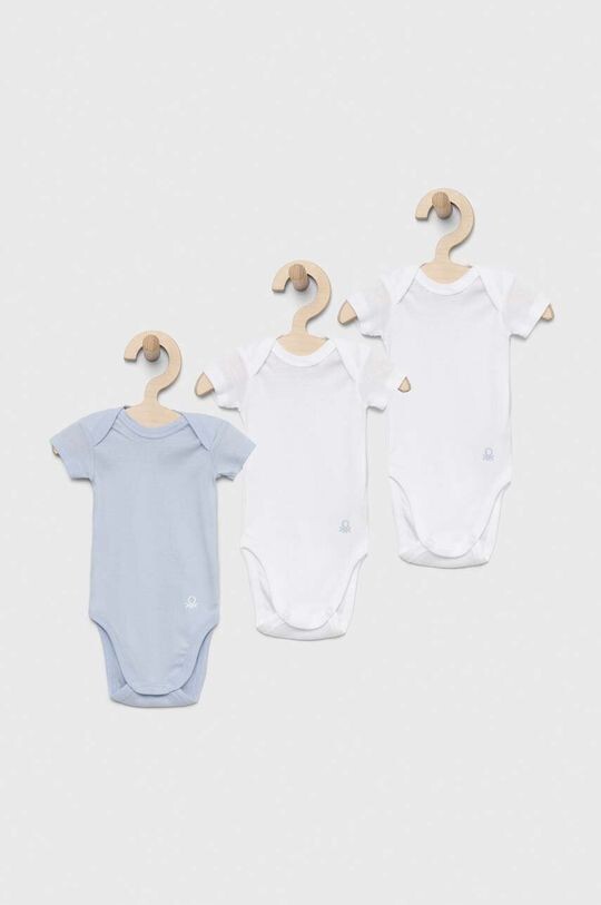 

Три пары хлопковых боди для новорожденных и малышей United Colors of Benetton, синий