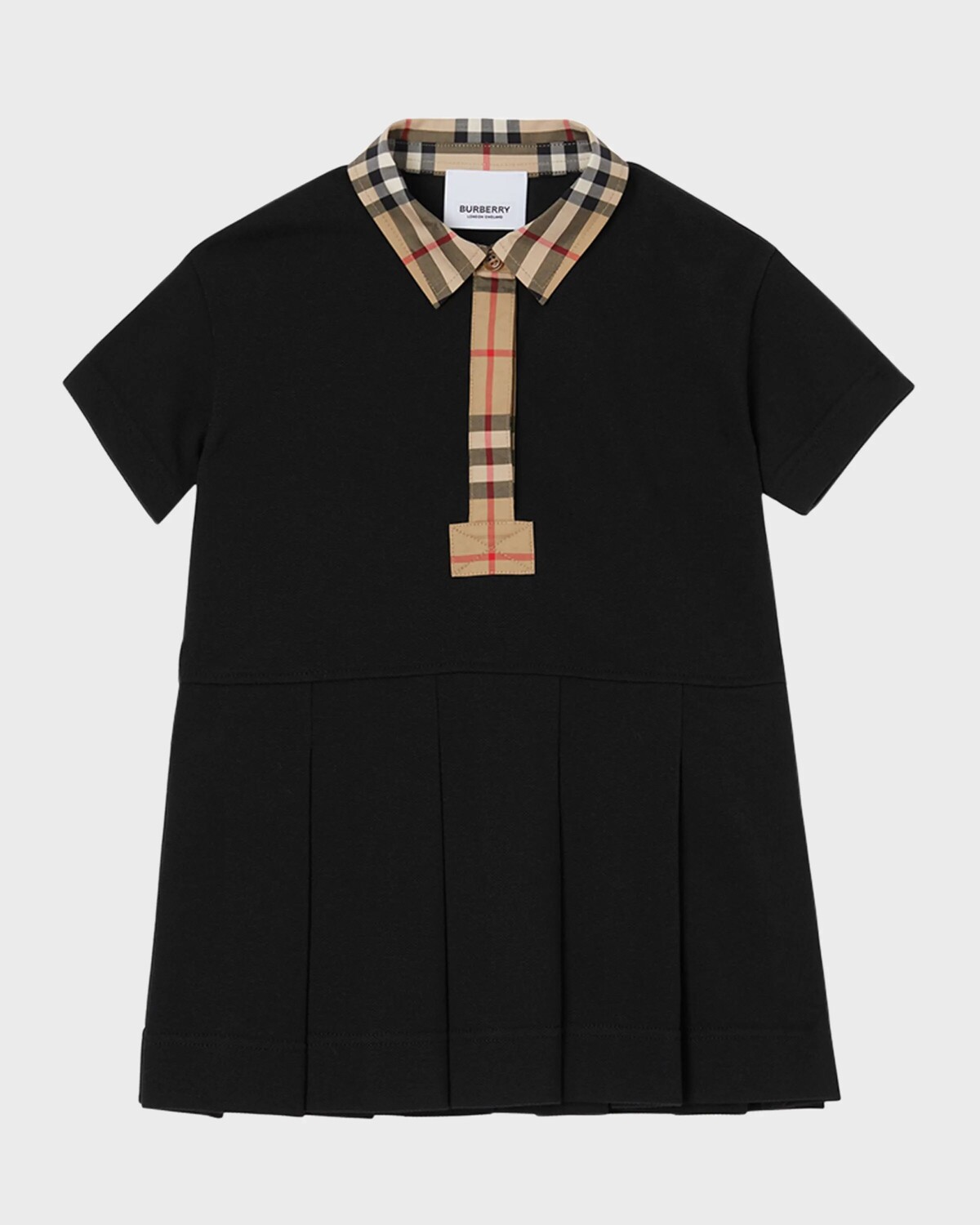 

Платье-рубашка-поло в клетку Sigrid Vintage для девочек Burberry, цвет Black