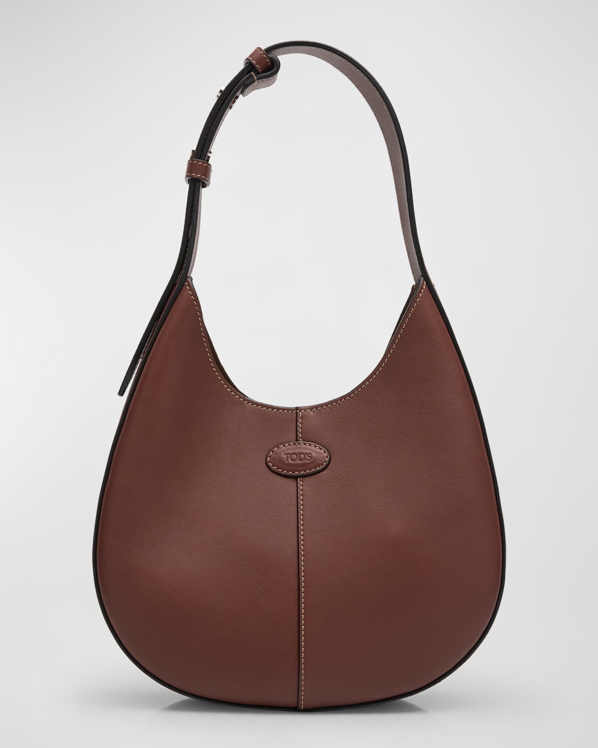 

Мини-кожаная сумка-хобо Di Tod's, цвет Mogano