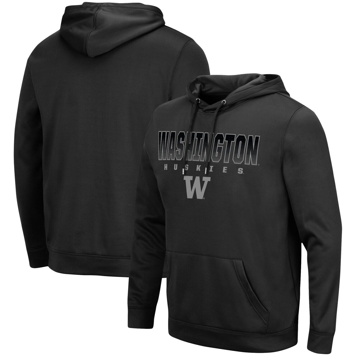 

Мужской черный пуловер с капюшоном Washington Huskies Blackout 3.0 Colosseum